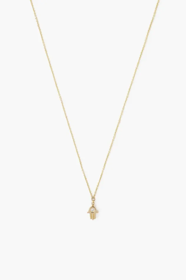14k Gold Hamsa Necklace With Diamond Inlay Women Chan Luu Necklaces
