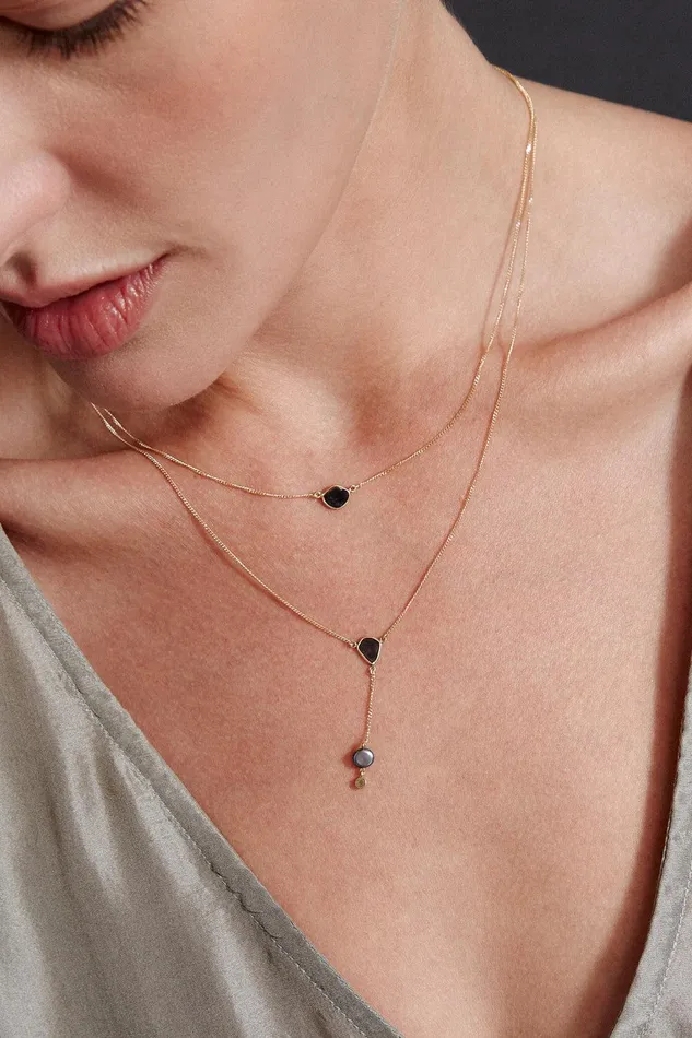 14k Sloane Lariat Necklace Peacock Pearl Women Chan Luu Necklaces
