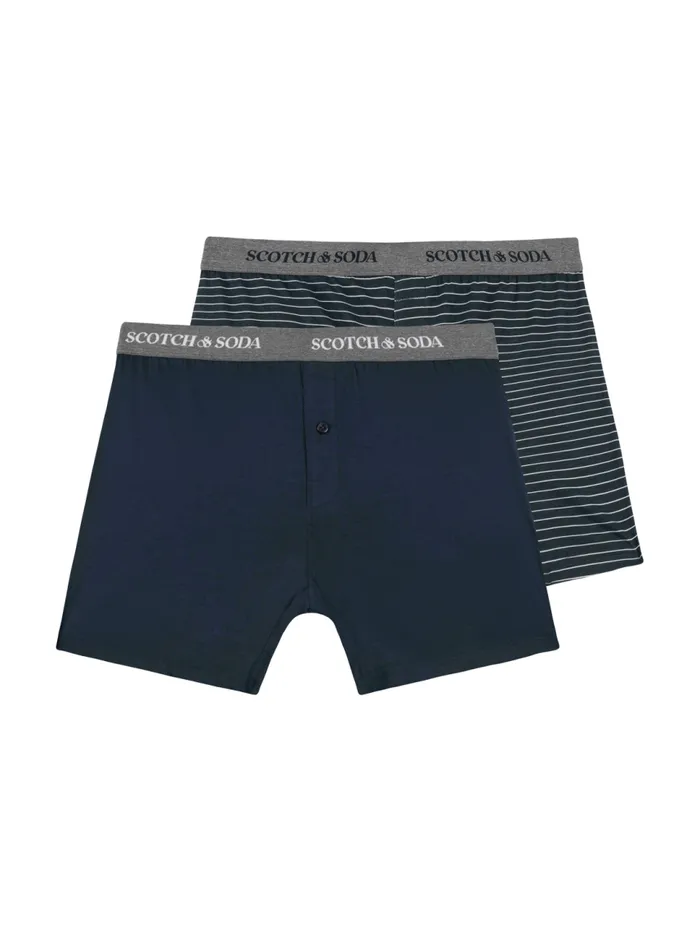 2PK MENS COTTON MODAL KNIT BOXER BRIEF UNDERWEAR Navy Men Scotch and Soda Underwear and Socks