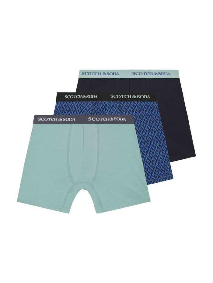 3PK MENS COTTON STRETCH BOXER BRIEF UNDERWEAR 8211 2 SOLIDS and 1 PRINT Blackgreen Men Scotch and Soda Underwear and Socks 3PK MENS COTTON STRETCH BOXER BRIEF UNDERWEAR 8211 2 SOLIDS and 1 PRINT Blackgreen Men Scotch and Soda Underwear and Socks