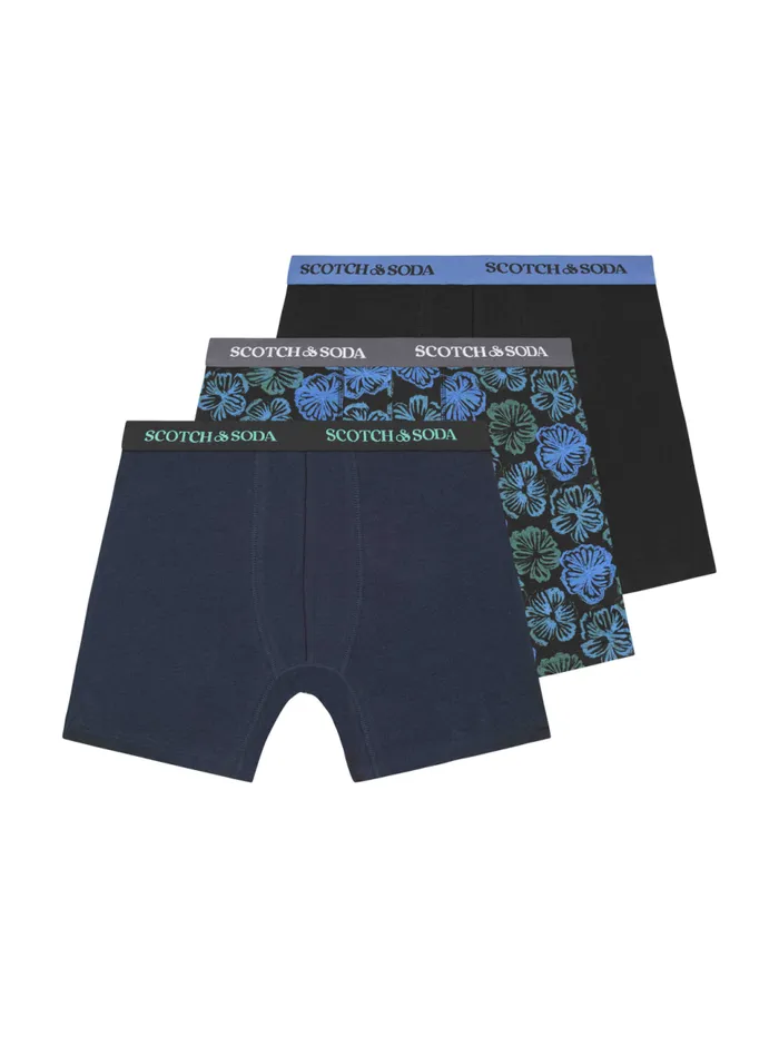 3PK MENS COTTON STRETCH BOXER BRIEF UNDERWEAR 8211 2 SOLIDS and 1 PRINT Blackgreen Men Scotch and Soda Underwear and Socks 3PK MENS COTTON STRETCH BOXER BRIEF UNDERWEAR 8211 2 SOLIDS and 1 PRINT Blackgreen Men Scotch and Soda Underwear and Socks