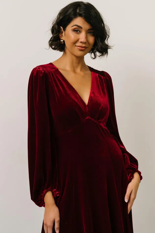 Adelita Velvet Maxi Dress Merlot Women Baltic Born Wedding Guest Adelita Velvet Maxi Dress Merlot Women Baltic Born Wedding Guest