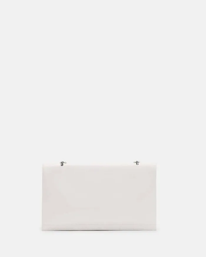 Akira Leather Removable Chain Clutch Bag Desert White Women AllSaints Handbags and Wallets Akira Leather Removable Chain Clutch Bag Desert White Women AllSaints Handbags and Wallets