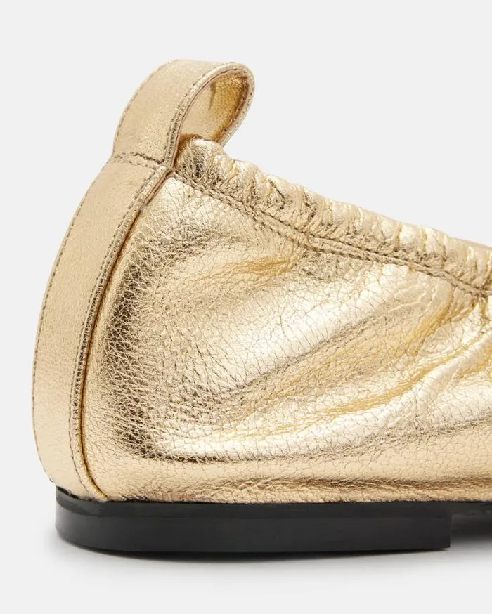 Alia Metallic Leather Ribbon Ballet Pumps Metallic Gold Women AllSaints Shoes and Boots Alia Metallic Leather Ribbon Ballet Pumps Metallic Gold Women AllSaints Shoes and Boots