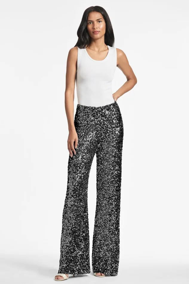 Alli Pant 8211 Black Sequins Women Sachin and Babi Pants and Jumpsuits