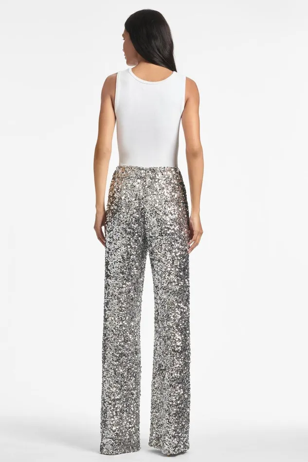 Alli Pant 8211 Silver Sequins Women Sachin and Babi Matching Sets