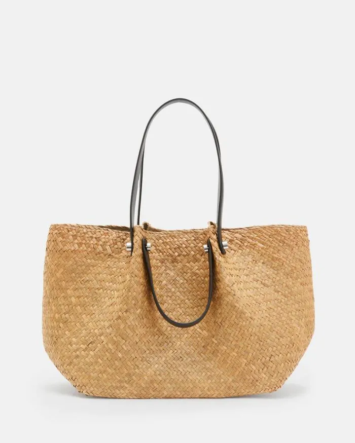 Allington Straw Tote Bag Natural Women AllSaints Handbags and Wallets