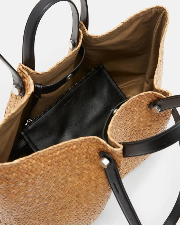 Allington Straw Tote Bag Natural Women AllSaints Handbags and Wallets