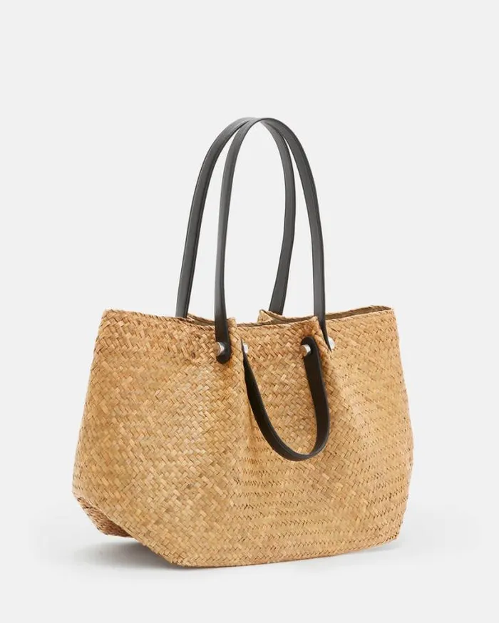 Allington Straw Tote Bag Natural Women AllSaints Handbags and Wallets
