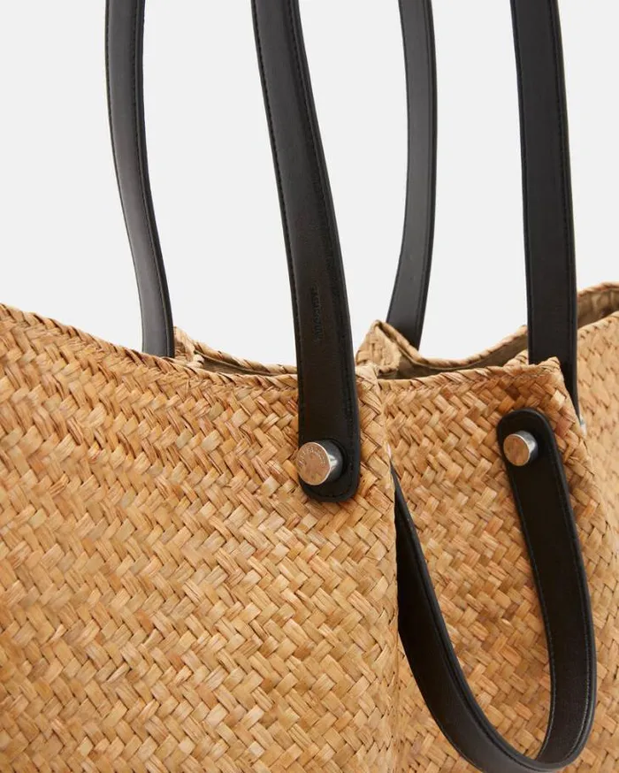 Allington Straw Tote Bag Natural Women AllSaints Handbags and Wallets