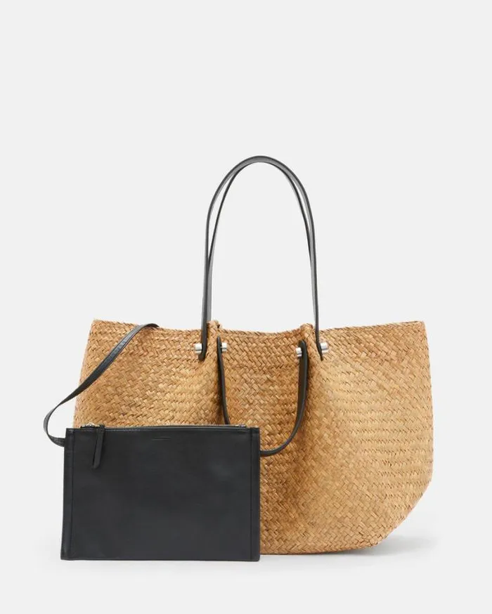 Allington Straw Tote Bag Natural Women AllSaints Handbags and Wallets