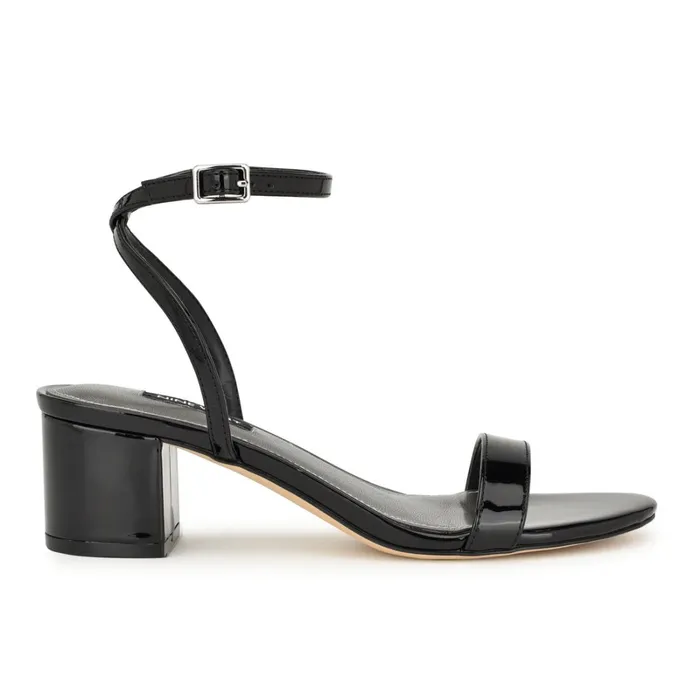 Allora Ankle Strap Block Heeled Sandals Black Women Nine West Heeled