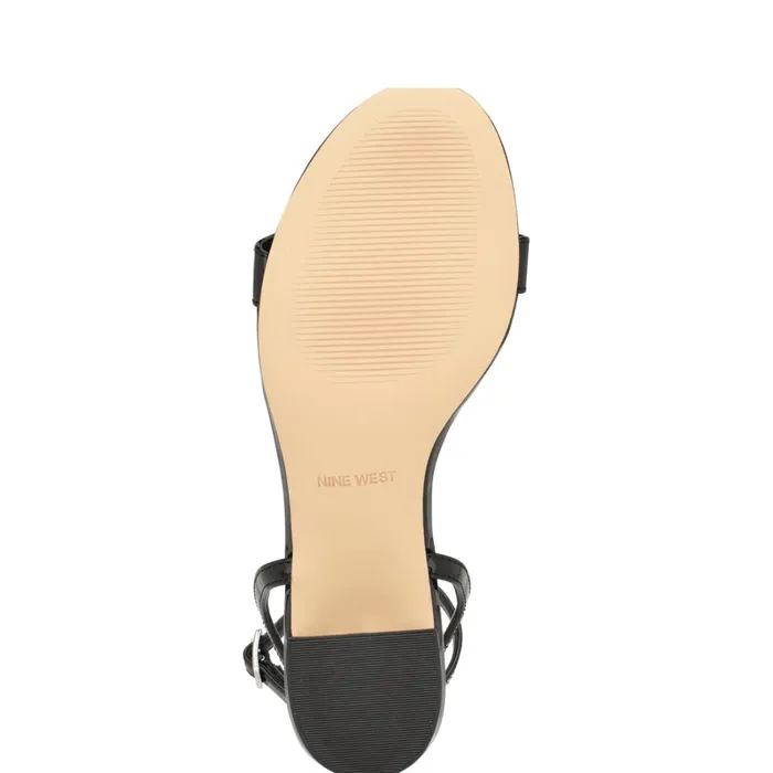 Allora Ankle Strap Block Heeled Sandals Black Women Nine West Heeled Allora Ankle Strap Block Heeled Sandals Black Women Nine West Heeled