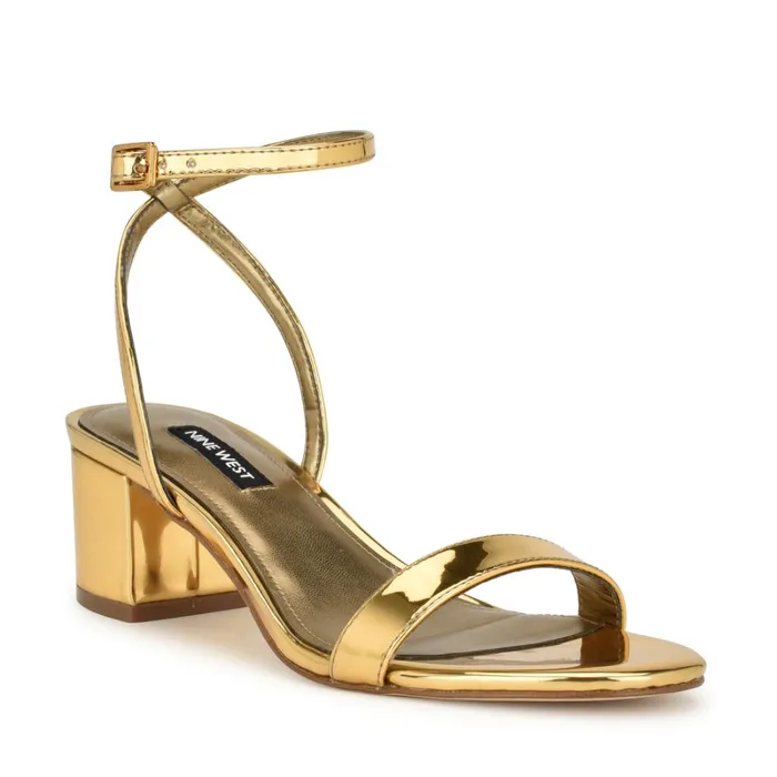 Allora Ankle Strap Block Heeled Sandals Bronze Women Nine West Sandals Allora Ankle Strap Block Heeled Sandals Bronze Women Nine West Sandals