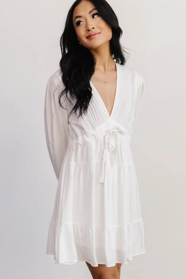 Amelia Boho Mini Dress Off White Women Baltic Born Bridal