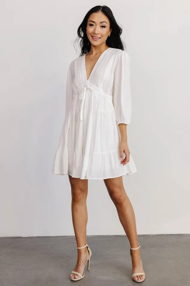 Amelia Boho Mini Dress Off White Women Baltic Born Bridal