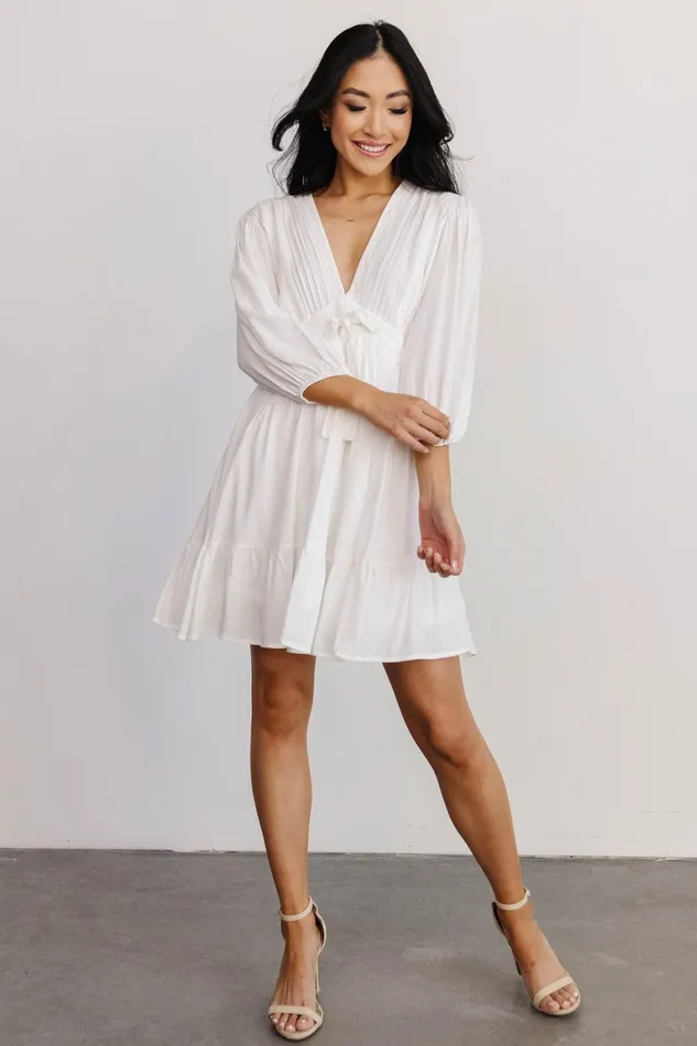 Amelia Boho Mini Dress Off White Women Baltic Born Bridal