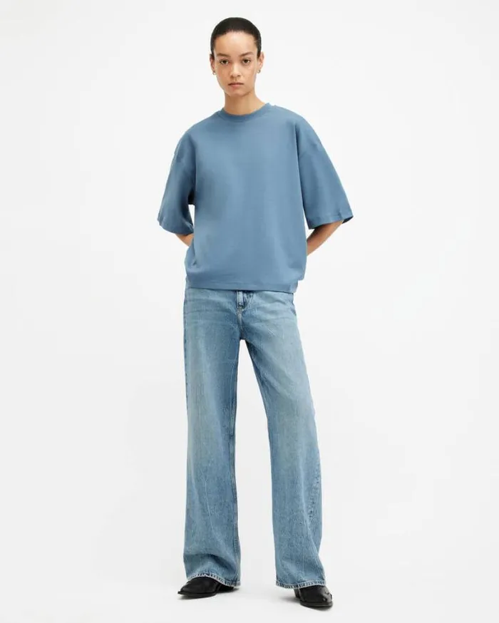 Amelie Oversized Boxy TShirt Petrol Blue Women AllSaints TShirts
