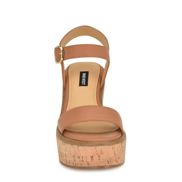 Amye Ankle Strap Wedge Sandals Brown Women Nine West Casual Amye Ankle Strap Wedge Sandals Brown Women Nine West Casual