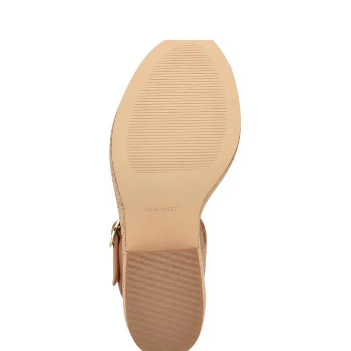 Amye Ankle Strap Wedge Sandals Brown Women Nine West Casual Amye Ankle Strap Wedge Sandals Brown Women Nine West Casual