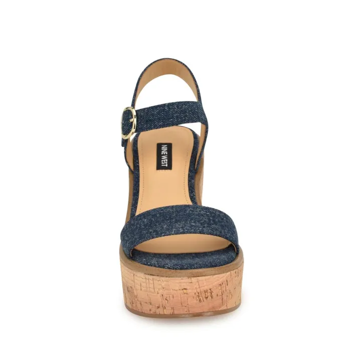 Amye Ankle Strap Wedge Sandals Denim Women Nine West Sandals Amye Ankle Strap Wedge Sandals Denim Women Nine West Sandals