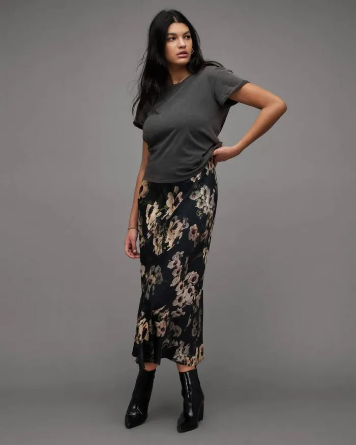 Anna Crew Neck Short Sleeve TShirt Acid Washed Black Women AllSaints TShirts Anna Crew Neck Short Sleeve TShirt Acid Washed Black Women AllSaints TShirts