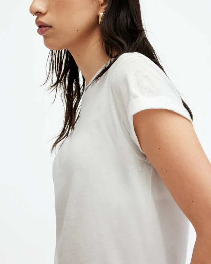 Anna Crew Neck Short Sleeve TShirt Chalk White Women AllSaints Tops and Shirts Anna Crew Neck Short Sleeve TShirt Chalk White Women AllSaints Tops and Shirts