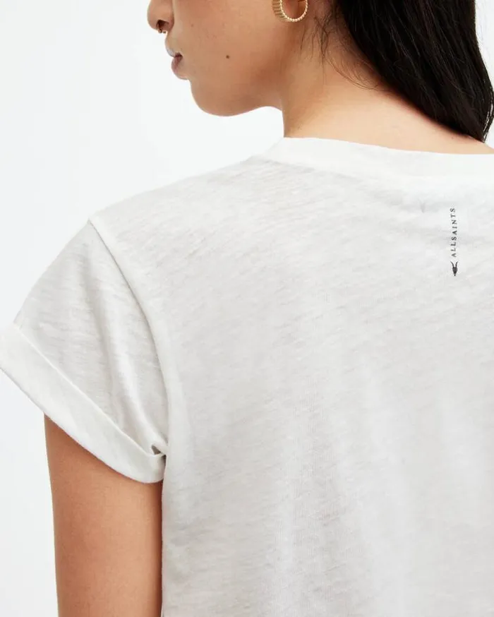 Anna Crew Neck Short Sleeve TShirt Chalk White Women AllSaints Tops and Shirts Anna Crew Neck Short Sleeve TShirt Chalk White Women AllSaints Tops and Shirts