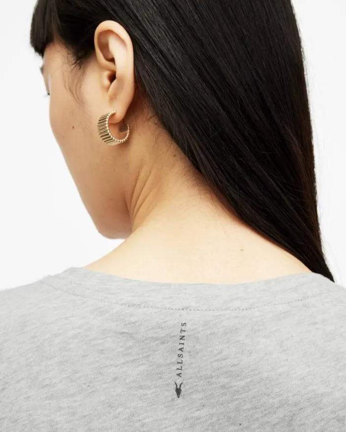 Anna Crew Neck Short Sleeve TShirt Grey Marl Women AllSaints Tops and Shirts Anna Crew Neck Short Sleeve TShirt Grey Marl Women AllSaints Tops and Shirts