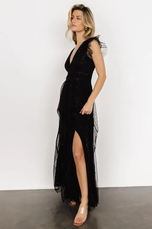 Annika Sequin Mesh Maxi Dress Black Women Baltic Born Embellished Sequin Annika Sequin Mesh Maxi Dress Black Women Baltic Born Embellished Sequin