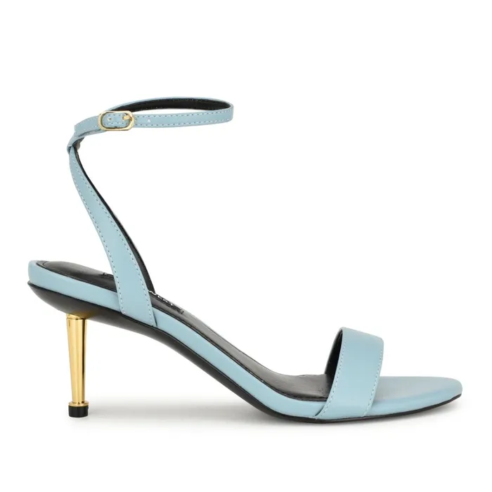Anny Ankle Strap Heeled Sandals Blue Women Nine West Heeled