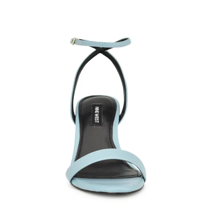 Anny Ankle Strap Heeled Sandals Blue Women Nine West Heeled Anny Ankle Strap Heeled Sandals Blue Women Nine West Heeled