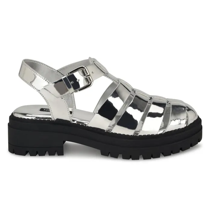 Anybel Fisherman Sandals Silver Women Nine West Sandals