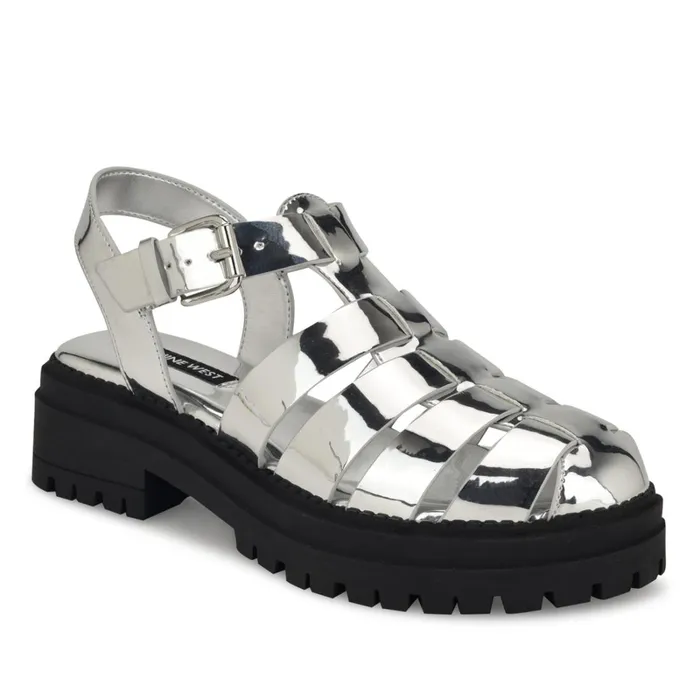 Anybel Fisherman Sandals Silver Women Nine West Sandals Anybel Fisherman Sandals Silver Women Nine West Sandals