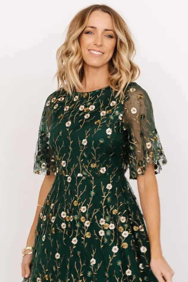 Arabella Embroidered Tulle Maxi Dress Dark Green Floral Women Baltic Born Tulle Styles Arabella Embroidered Tulle Maxi Dress Dark Green Floral Women Baltic Born Tulle Styles