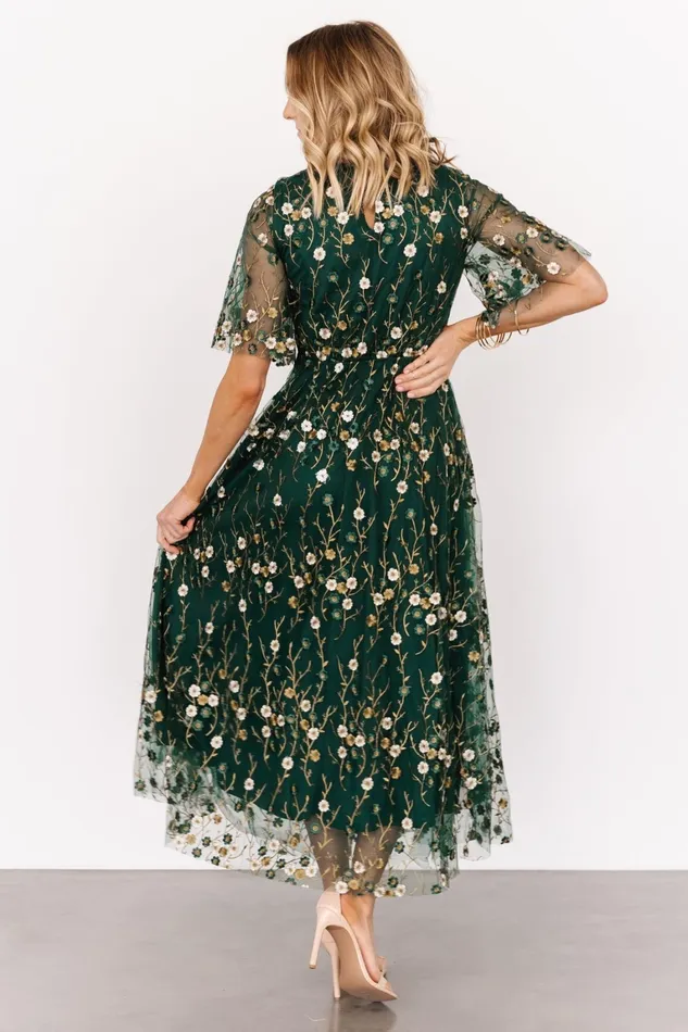 Arabella Embroidered Tulle Maxi Dress Dark Green Floral Women Baltic Born Tulle Styles Arabella Embroidered Tulle Maxi Dress Dark Green Floral Women Baltic Born Tulle Styles
