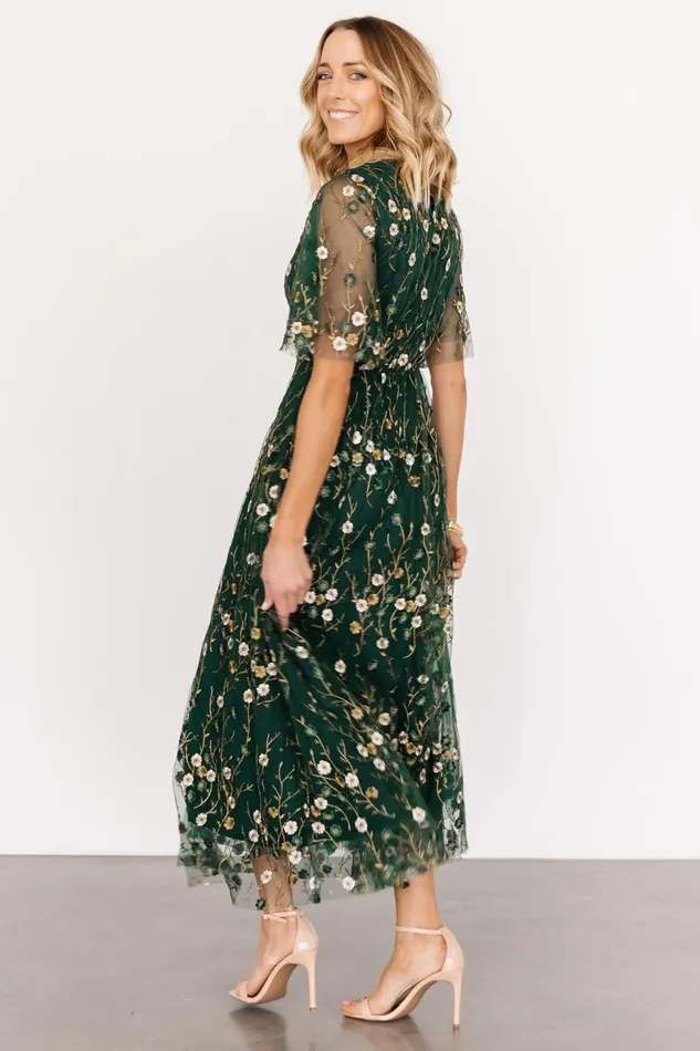 Arabella Embroidered Tulle Maxi Dress Dark Green Floral Women Baltic Born Tulle Styles Arabella Embroidered Tulle Maxi Dress Dark Green Floral Women Baltic Born Tulle Styles