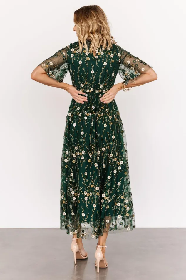Arabella Embroidered Tulle Maxi Dress Dark Green Floral Women Baltic Born Tulle Styles Arabella Embroidered Tulle Maxi Dress Dark Green Floral Women Baltic Born Tulle Styles