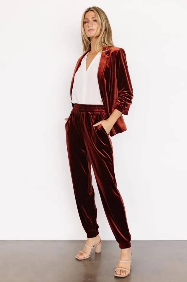 Archie Velvet Jogger Pants Cinnamon Women Baltic Born Pants
