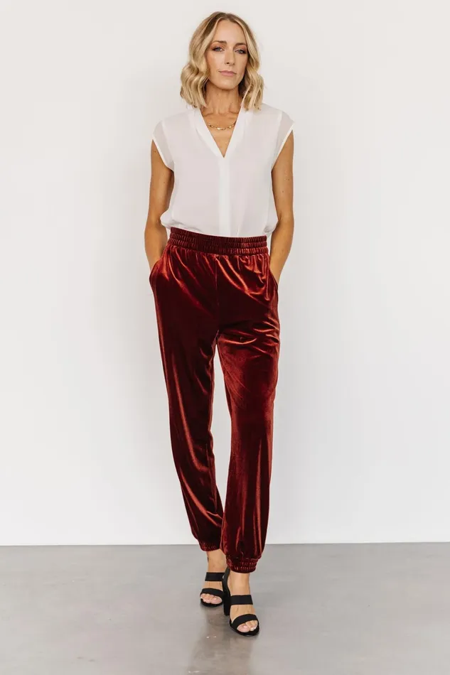 Archie Velvet Jogger Pants Cinnamon Women Baltic Born Pants Archie Velvet Jogger Pants Cinnamon Women Baltic Born Pants