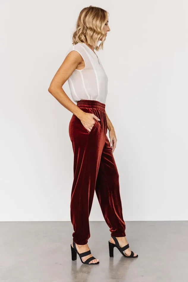 Archie Velvet Jogger Pants Cinnamon Women Baltic Born Pants Archie Velvet Jogger Pants Cinnamon Women Baltic Born Pants