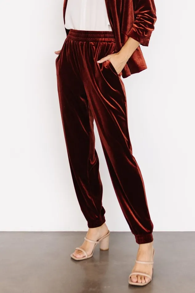 Archie Velvet Jogger Pants Cinnamon Women Baltic Born Pants Archie Velvet Jogger Pants Cinnamon Women Baltic Born Pants