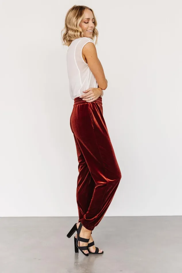 Archie Velvet Jogger Pants Cinnamon Women Baltic Born Pants Archie Velvet Jogger Pants Cinnamon Women Baltic Born Pants