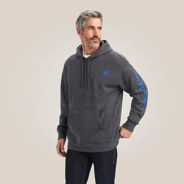 Ariat Logo Hoodie Charcoal Heather Men Ariat Sweatshirts and Hoodies
