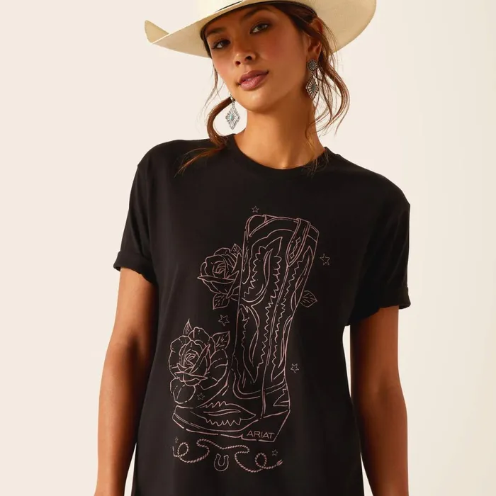 Ariat Tall Boot TShirt Black Women Ariat TShirts and Tops Ariat Tall Boot TShirt Black Women Ariat TShirts and Tops