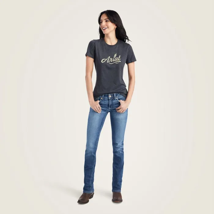 Ariat Wheat Script Tee Charcoal Heather Women Ariat TShirts and Tops Ariat Wheat Script Tee Charcoal Heather Women Ariat TShirts and Tops