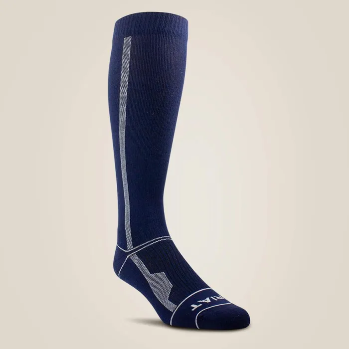 AriatTEK Over The Calf Performance Compression Sock Navy MenWomen Ariat Socks