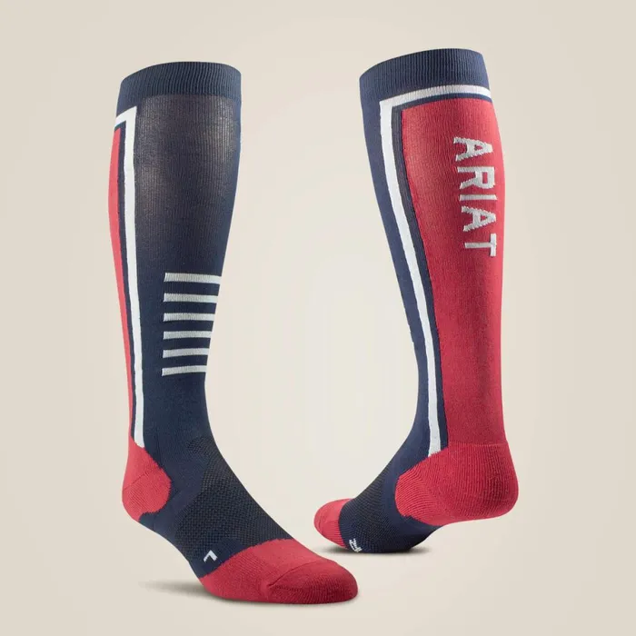 AriatTEK Slimline Performance Socks Navyred Women Ariat Socks