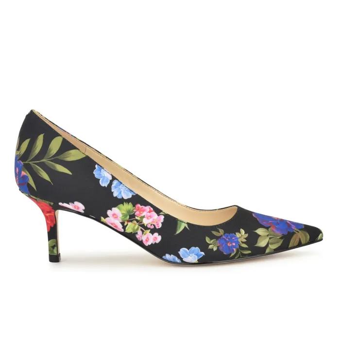 Arlene Pointy Toe Pumps Black Floral Women Nine West Pumps