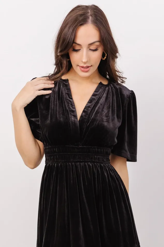 Artemis Velvet Maxi Dress Black Women Baltic Born Bump Friendly